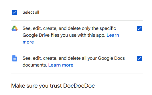 OAuth permission scope overview